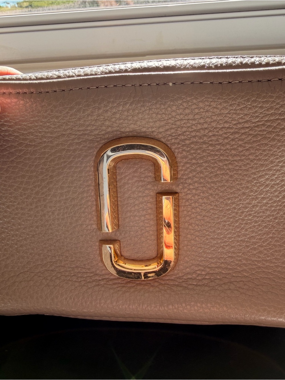 Marc Jacobs Taupe Leather Double Zip Crossbody Camera Bag with Gold Hardware - Picture 2 of 5